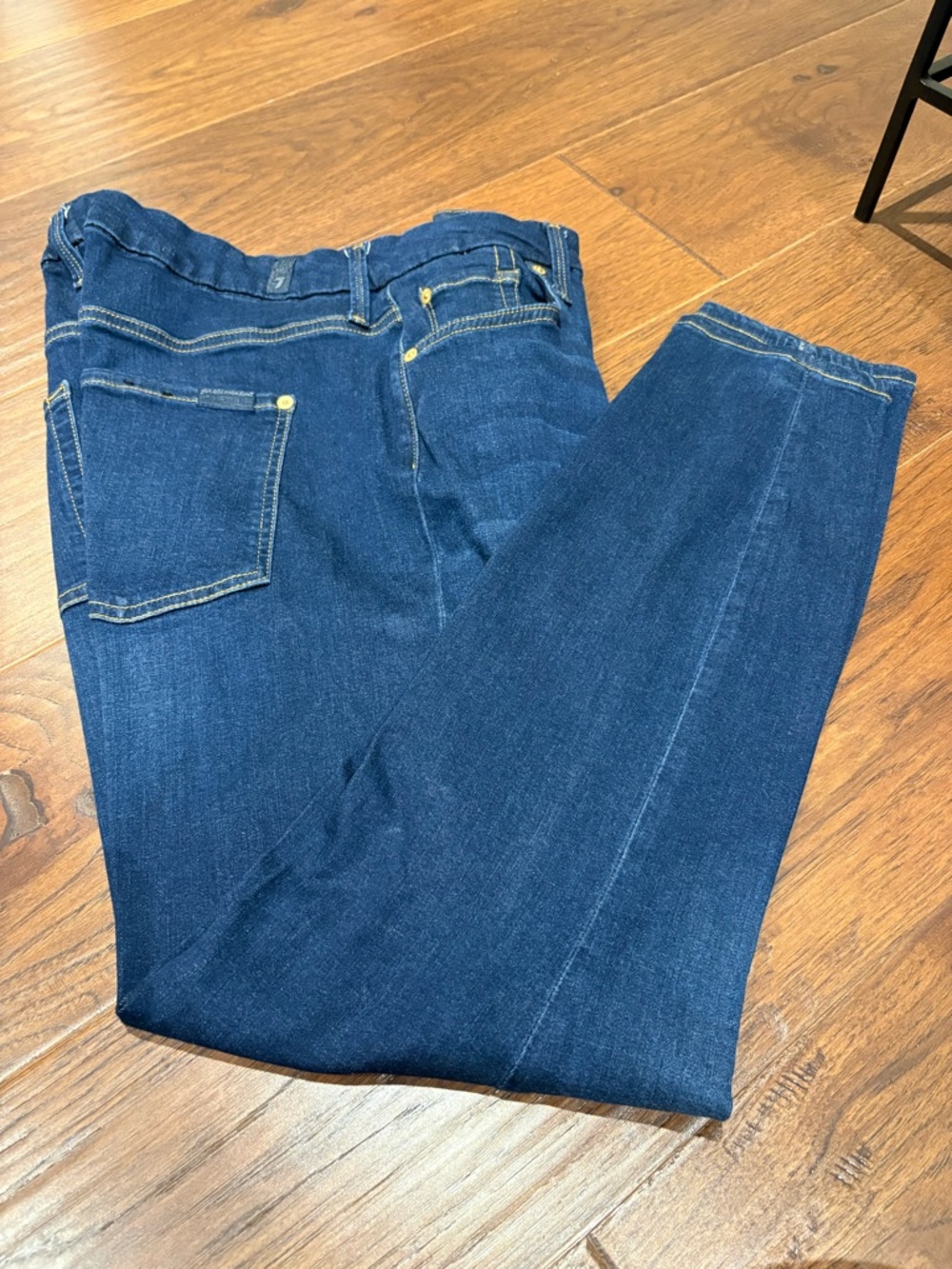 7 For All Mankind Women’s Skinny Jeans in Dark Indigo Blue